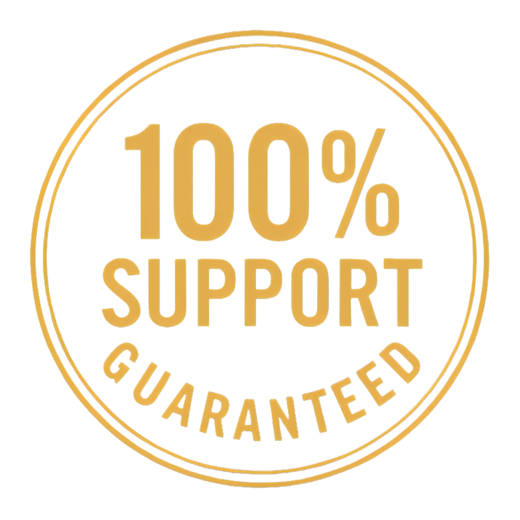 Lipotutide 100% Support Guaranteed satisfaction badge — 60-day money-back guarantee