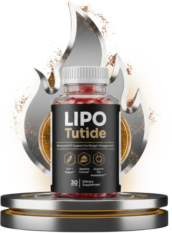 Lipotutide dietary supplement bottle — Advanced GLP-1 Support for Weight Management, 30 gummies